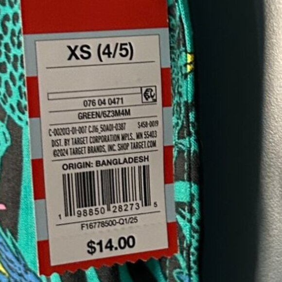 NWT Boys' XS (4/5) Short Sleeve Printed Button-Down Shirt - Cat & Jack Green XS - Picture 2 of 5